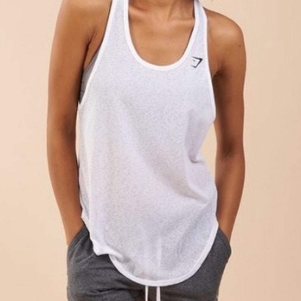 GYMSHARK NWOT White Perforated Racerback Tank L